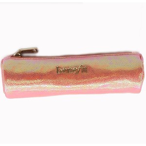 Round shape Holographic PU brush bags pencil pouches packaging bags