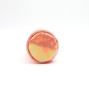 Round shape Holographic PU brush bags pencil pouches packaging bags