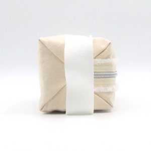 Natural Cotton Bag Casual Durable Handle Grocery Makeup With Zipper