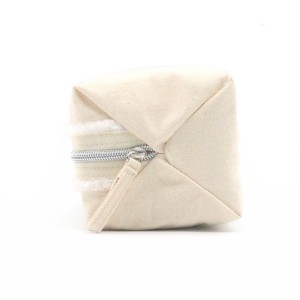 Natural Cotton Bag Casual Durable Handle Grocery Makeup With Zipper