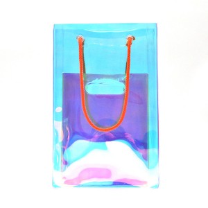 Make up Bag Eco-friendly Clear TPU Holographic Biodegradable Cosmetic Bag Accepted Custom