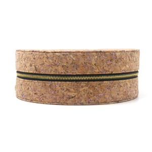 Natural cork round shape bag cosmetic packaginground shape cosmetic customized small vacation bag with tiny purse