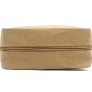 Durable washable kraft paper Zipper Closure Makeup Bag Natural Cosmetic Bag