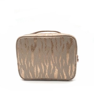 Eco-friendly PU cosmetic bags with holographic PVC windows