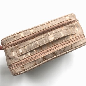 Eco-friendly PU cosmetic bags with holographic PVC windows