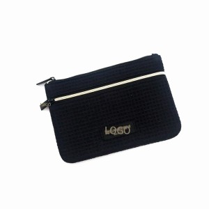 Waffle pattern RPET Bag Durable Makeup Bag Natural Eco-friendly Cosmetic flat Bag