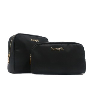 Nylon black portable cosmetic travel business packing bag for Unisex
