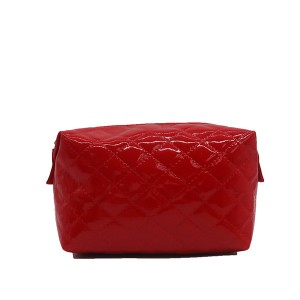 Eco-friendly glossy PU quilted cosmetic bags