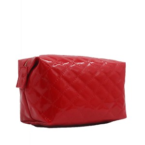 Eco-friendly glossy PU quilted cosmetic bags