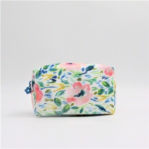 RPET Flower Bag with Full Printing Cosmetic Packing Bag Zipper Stamp for Travel Business