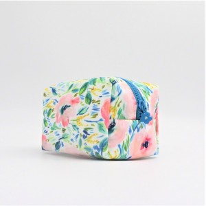 RPET Flower Bag with Full Printing Cosmetic Packing Bag Zipper Stamp for Travel Business