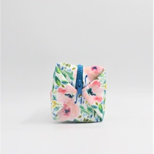 RPET with full printing cosmetic packing bag flower zipper stamp portable pouch