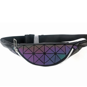 Diamond shape PU Material Pocket Sport Style Running Bag Portable Cool Fashion women waist bag  messenger bag for unisex