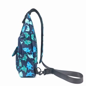 Fish Pattern RPET 100% Recycled Material Chest Bag Sport Style Running Bag Portable Cool Fashion messenger bag for unisex