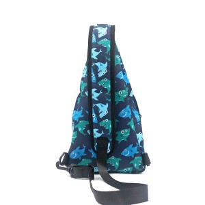 Fish Pattern RPET 100% Recycled Material Chest Bag Sport Style Running Bag Portable Cool Fashion messenger bag for unisex