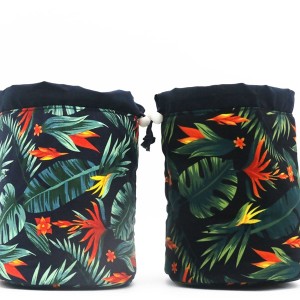 Recycle Cotton Bag String Closure Durable Makeup Bag Natural Eco-friendly Cosmetic Bag