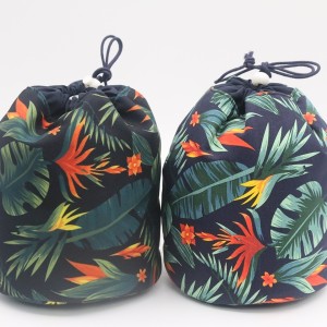 Recycle Cotton Bag String Closure Durable Makeup Bag Natural Eco-friendly Cosmetic Bag