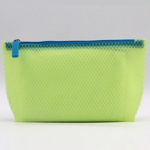 Accepted Custom recycled mesh EVA cosmetic make up bag with zipper