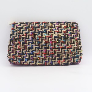 Cheap polyester & PU contrast makeup bag cosmetic bag