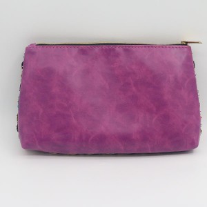 Cheap polyester & PU contrast makeup bag cosmetic bag
