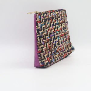Cheap polyester & PU contrast makeup bag cosmetic bag