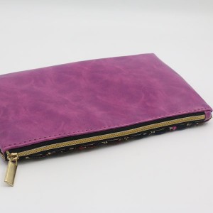 Cheap polyester & PU contrast makeup bag cosmetic bag