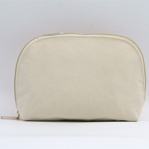 Cotton Canvas Bag Travel Makeup Cosmetic Bag with zipper Wholesale Customized Printed
