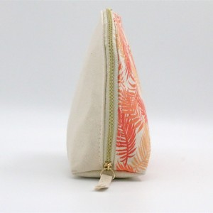 Cotton Canvas Bag Travel Makeup Cosmetic Bag with zipper Wholesale Customized Printed