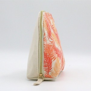 Cotton Canvas Bag Travel Makeup Cosmetic Bag with zipper Wholesale Customized Printed