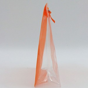 Eco-friendly recycled Transparent Clear  EVA Plastic Zipper Cosmetic Bag Zip Makeup Pouch