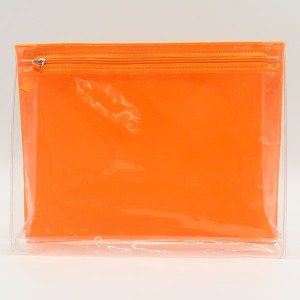 Eco-friendly recycled Transparent Clear  EVA Plastic Zipper Cosmetic Bag Zip Makeup Pouch