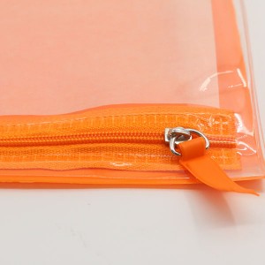 Eco-friendly recycled Transparent Clear  EVA Plastic Zipper Cosmetic Bag Zip Makeup Pouch