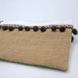 Eco-friendly Linen Cotton Bag Cosmetic Pouch Travel Stand Up Pouch Private Label Makeup Bag