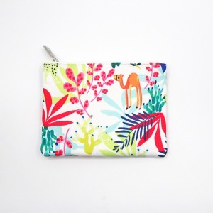 Colorful Polyester Bag Handle Closure Durable Cosmetic Bag With Zipper