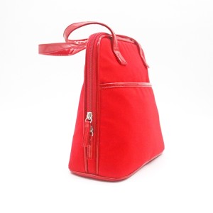 PU Piping Cosmetic Bag Casual Durable Makeup Bag Handle For Unisex
