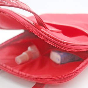 PU Piping Cosmetic Bag Casual Durable Makeup Bag Handle For Unisex