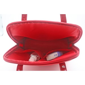 PU Piping Cosmetic Bag Casual Durable Makeup Bag Handle For Unisex