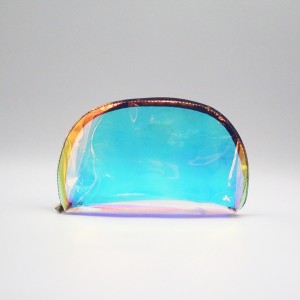 Custom Make up Bag Eco-friendly Clear TPU Holographic Cosmetic Zip Makeup Pouch