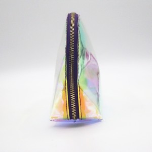 Custom Make up Bag Eco-friendly Clear TPU Holographic Cosmetic Zip Makeup Pouch