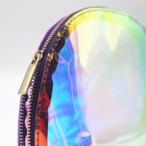 Custom Make up Bag Eco-friendly Clear TPU Holographic Cosmetic Zip Makeup Pouch