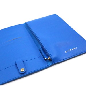 PU Travel passport holder with airplane ticket with zipper
