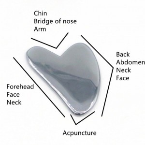 Hot Selling New Gua Sha board Silvery Massage Stone Jade Guasha Stone Massage Tool Set