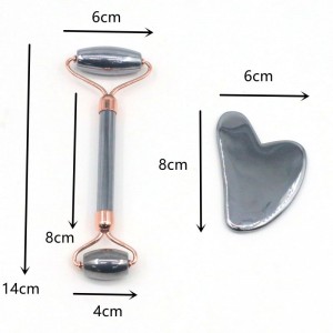 Hot Selling New Gua Sha board Silvery Massage Stone Jade Guasha Stone Massage Tool Set