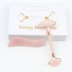 Hot Selling New Gua Sha board Rose Pink Massage Stone Pink Jade Guasha Stone Massage Tool Set