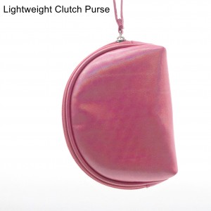 Cute Make Up Zipper Pouch Shell-Shape Dark Pink PU Wristlet Cosmetic Pouch
