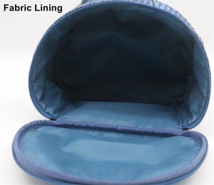 Practical Multifunctional Storage Bag Woven Pattern Skydiver Blue PU Cosmetic Bag Shell Shape Makeup Organizer