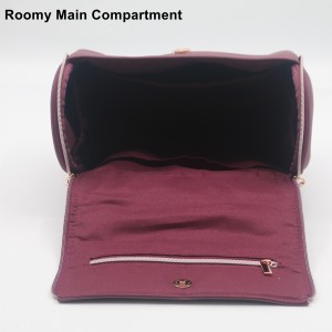 2022 New Product Elegant Purple PU Portable Makeup Bag Classic Look Cosmetic Bag