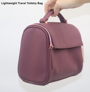 2022 New Product Elegant Purple PU Portable Makeup Bag Classic Look Cosmetic Bag