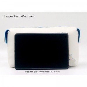Large Capacity Water-based Pu Elegant Hand-Stitched Flowers Cosmetic Bag