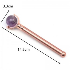 Best Price Mini Noiseless Handheld Massage Set Natural Purple Quartz Anti Aging Massager Set